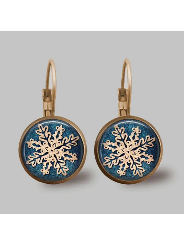 Christmas Snowflake Time Gem Earrings - Ninacloak.com 