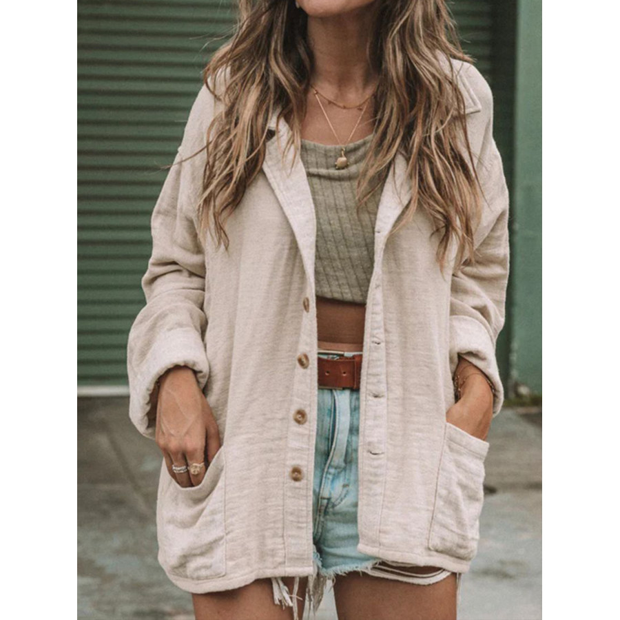 

Giacca Ampia Da Donna Con Cardigan Con Bottoni Vintage E Tasca Con Risvolto