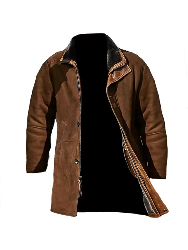 Men's Outdoor Mid-Length Double Layer Woolen Coat Jacket - Ninacloak.com 