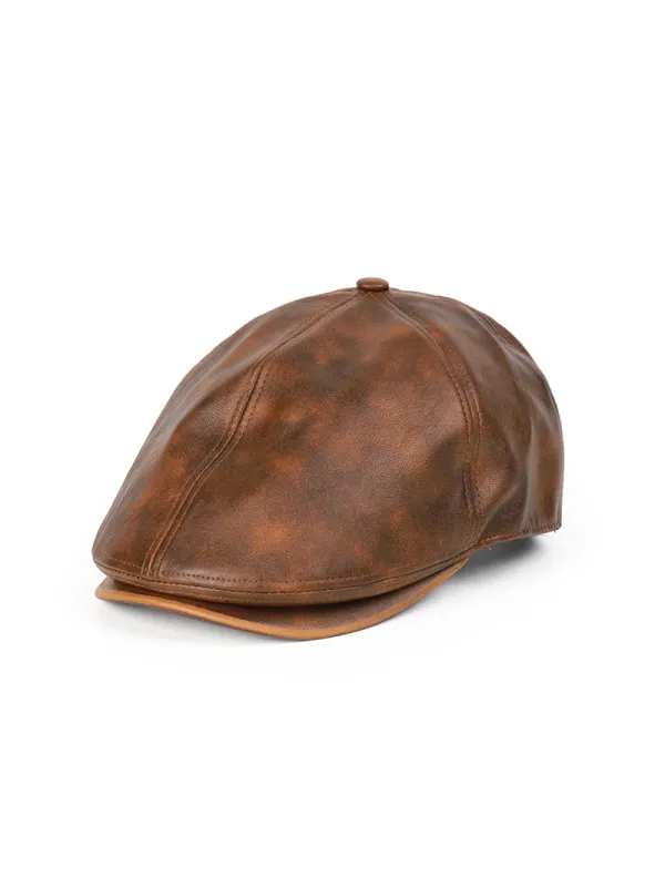 Retro PU Leather British Style Forward Hat - Ninacloak.com 