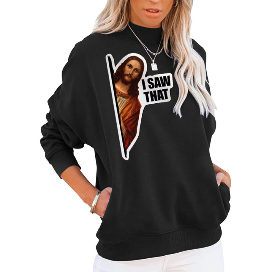 

Vi Que Jesús Divertido Ropa Cristiana Moda Mujer Sudadera Regalo