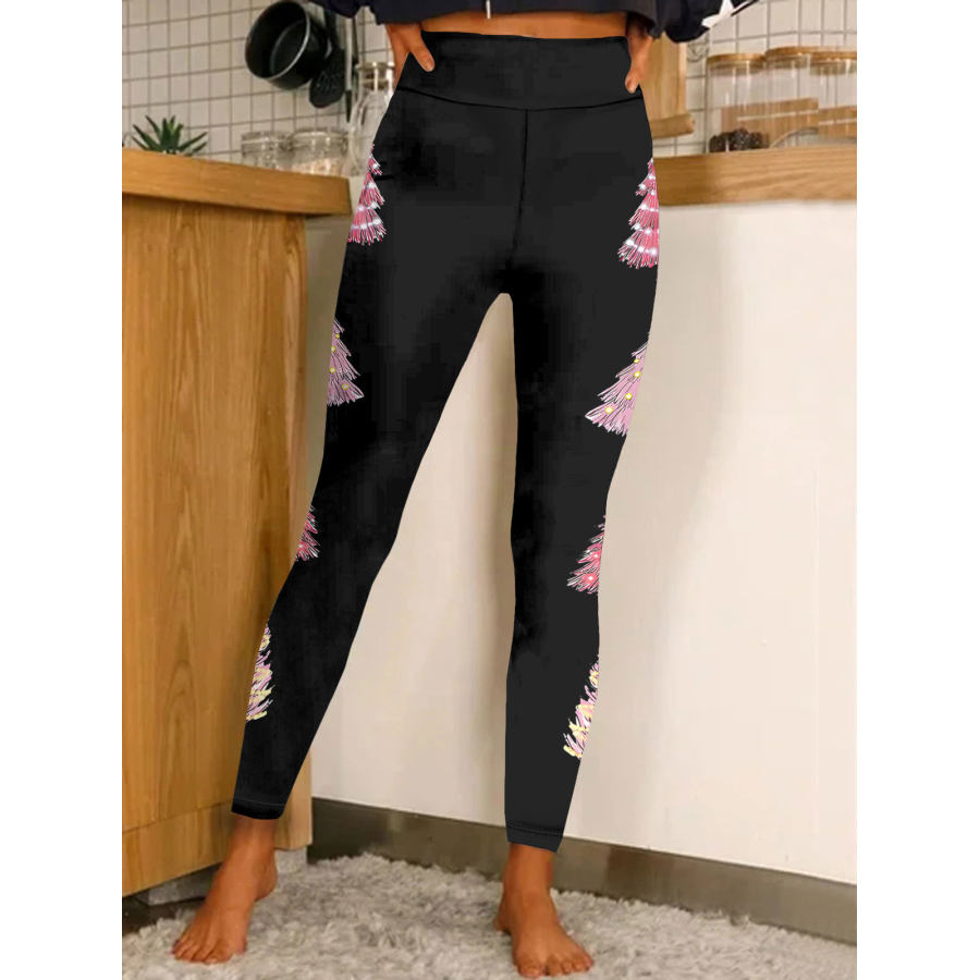 

Damen-Leggings Mit Weihnachtsbaum-Print Lässig Für Den Alltag