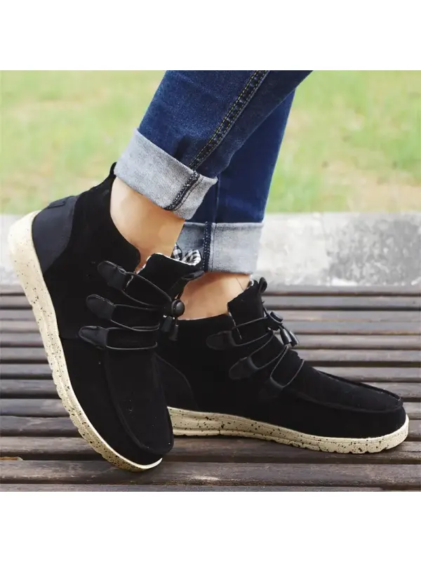 Women's Comfortable Round Toe Drawstring Shoes, Casual Warm Short Boots - Gethefashion.chimpone.com 