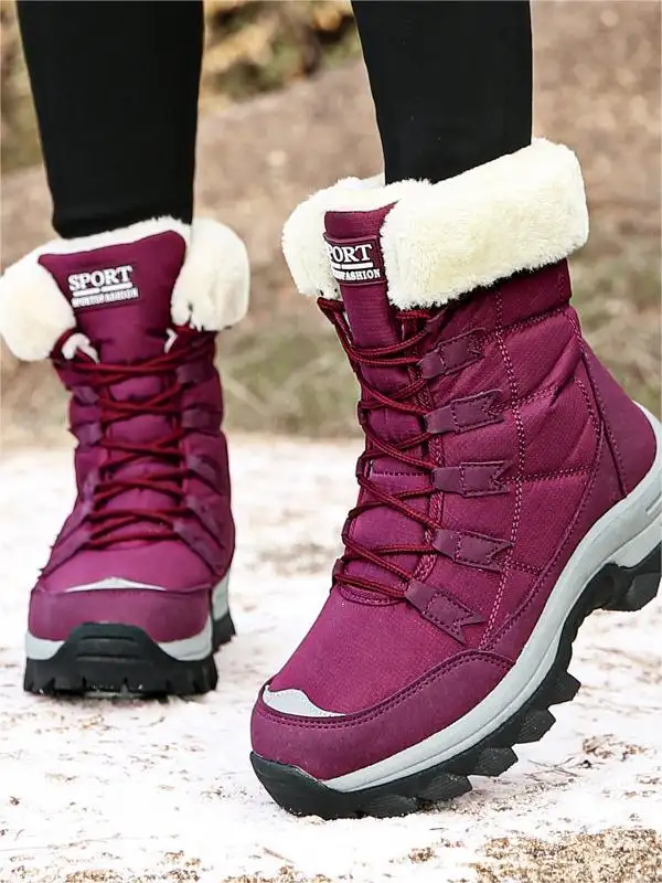 Women's Waterproof And Cold-proof Boots Outdoor Velvet Thickened Warm Snow Boots - Ninacloak.com 