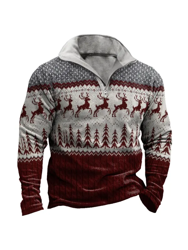 Christmas Print Men's Sweatshirt - Ninacloak.com 