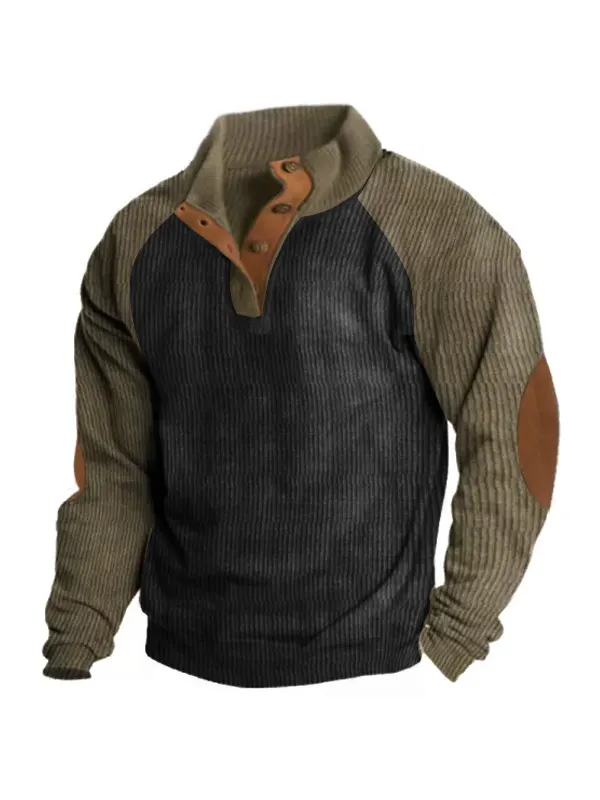 Men's Outdoor Raglan Sleeves Casual Stand Collar Sweatshirt - Ninacloak.com 