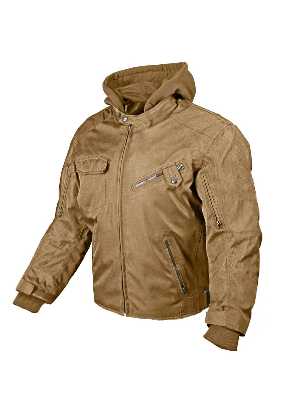 Men's Vintage Outdoor Workwear Long Sleeve Hooded Jacket - Ninacloak.com 