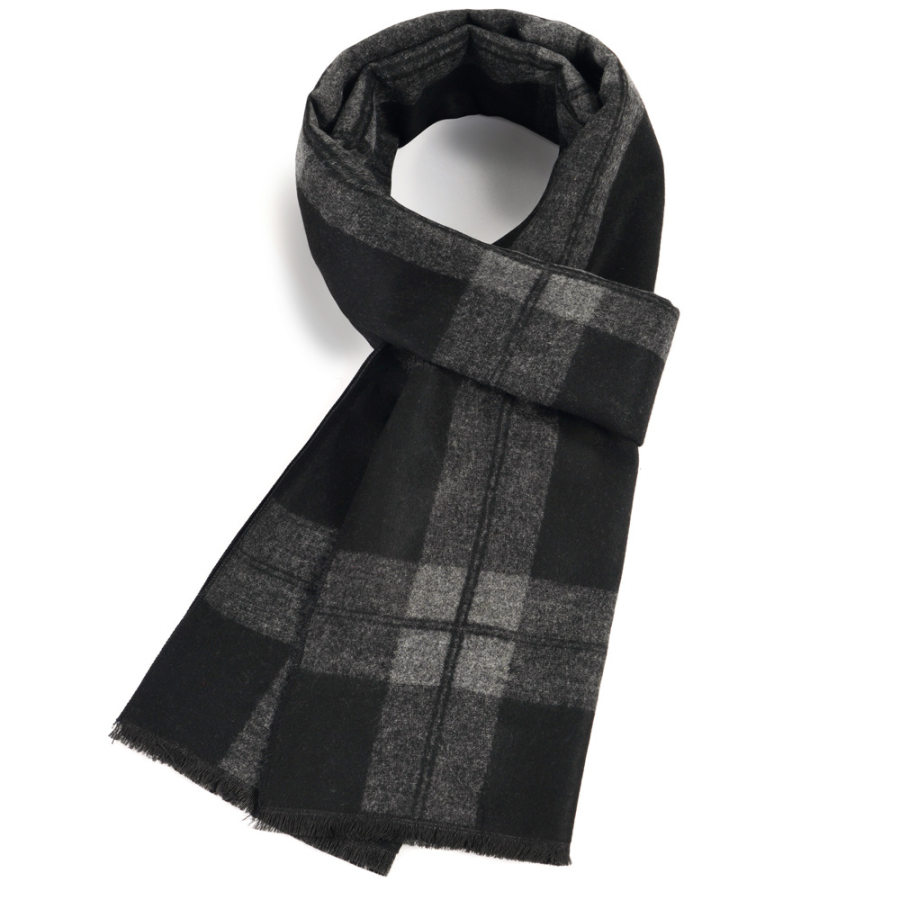 

Men's Winter Jacquard Versatile Warm Simple Retro Plaid Scarf