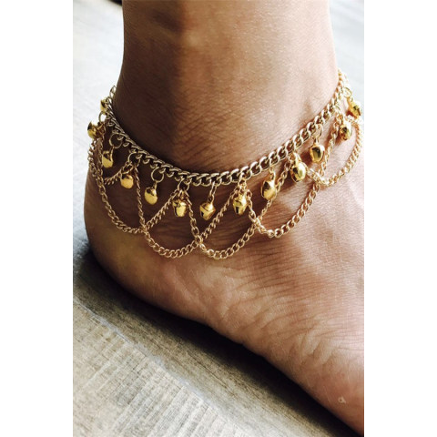 Ancient style anklet with bell forest simple national style European and American personality fashion wild female sense beach jewelry