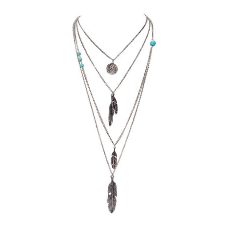 Fashion Multilayer Feather Necklace