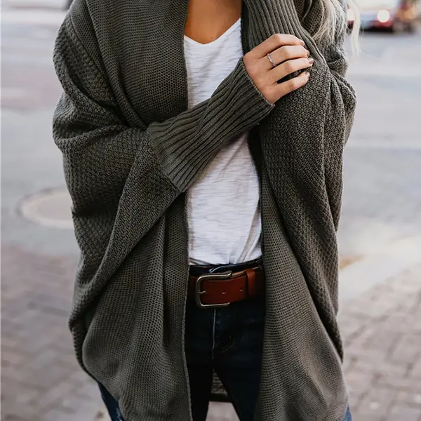 Loose bat sleeve knitted cardigan - Leanarea.chimpone.com 