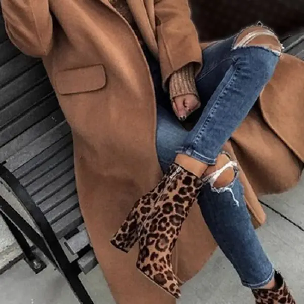 Simple casual solid color coat - Leanarea.chimpone.com 