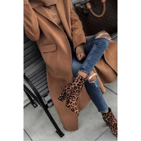 Simple casual solid color coat