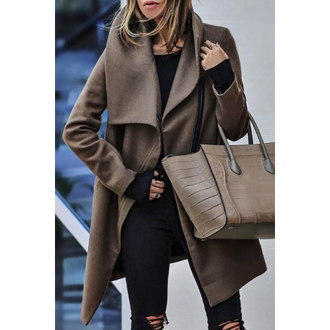 Fashion solid color loose coat
