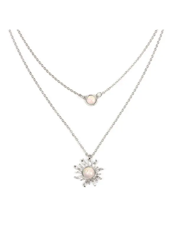 Multi-layer sunflower necklace - Charmwish.com 