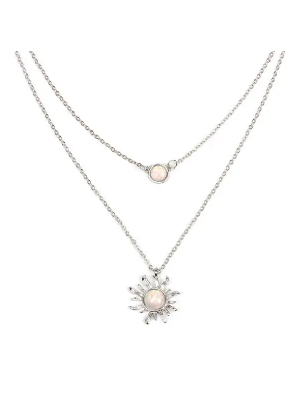 Multi-layer sunflower necklace - Charmwish.chimpone.com 