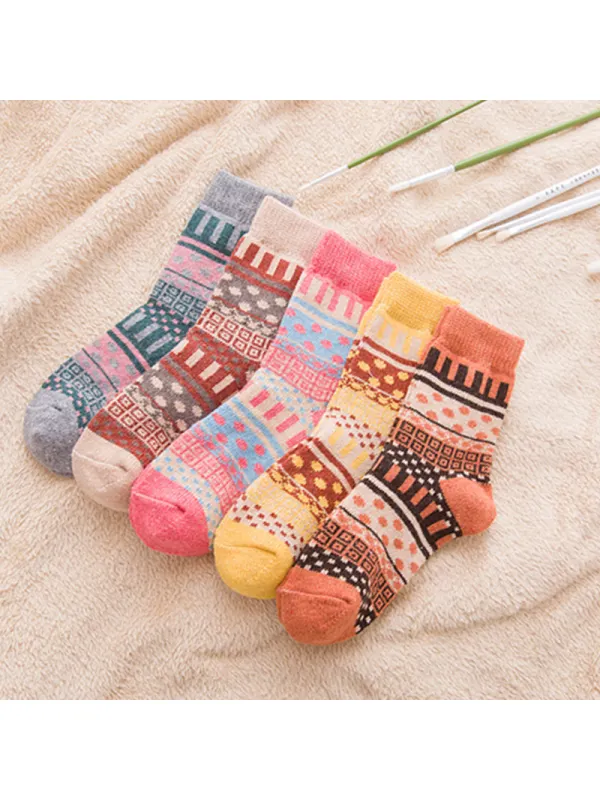 Ethnic Style Thick Warm Cashmere Socks - Charmwish.com 
