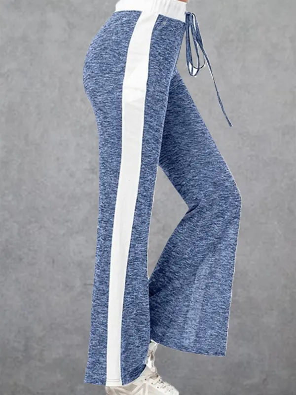 Casual Color Matching Lace-Up Yoga Pants - Charmwish.com 