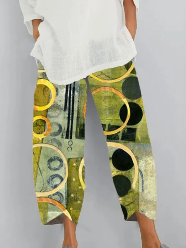 Casual Printed Elastic Waist Pants - Charmwish.chimpone.com 