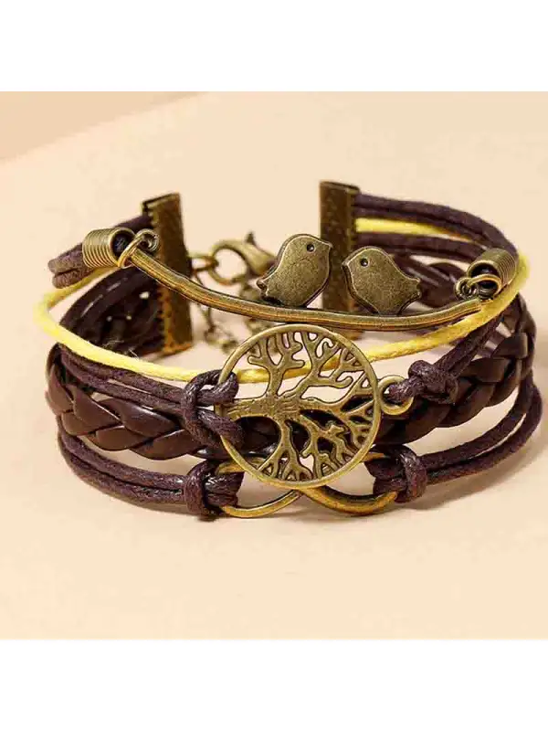 Vintage bronze life bark rope bracelet - Charmwish.com 