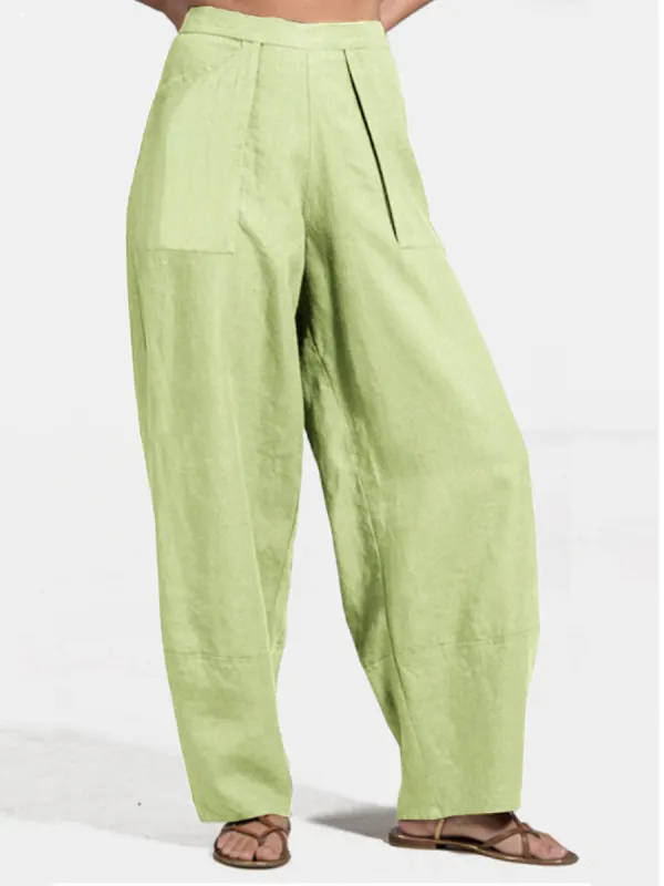 Casual Solid Color Stitching Pocket Pants - Charmwish.com 