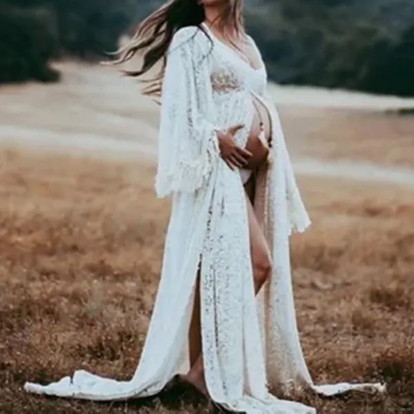 Shop Discounted Maternity Sexy High Slit Long Sleeve Dress online at lukalula.com.  