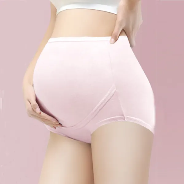 Maternity high-waist U-shaped belly lift antibacterial solid color underwear - Lukalula.com 