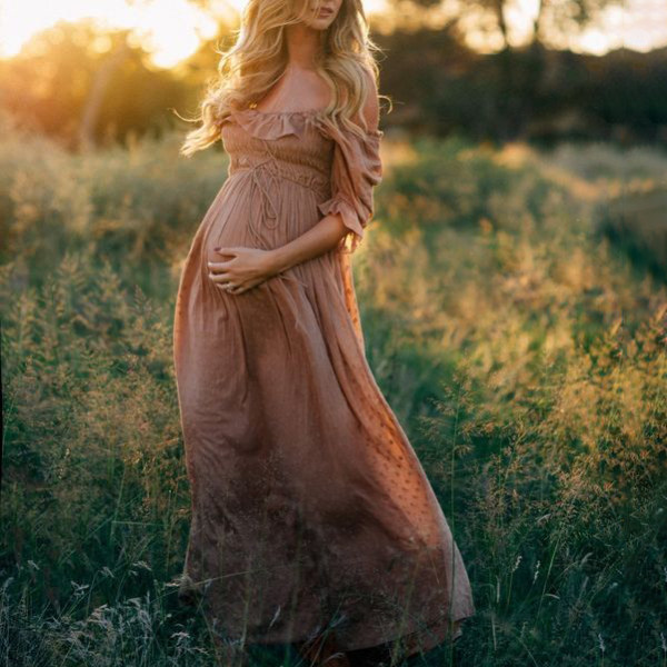 maternity strapless shoulder photoshoot dress
