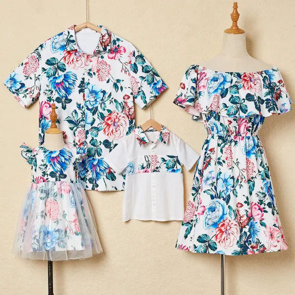 Fashion Flower Printed Family Matching Outfit - Popopiestyle.com 