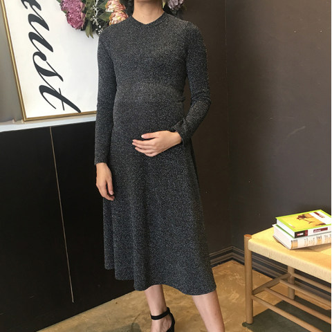 Maternity Black Long Sleeve Dress