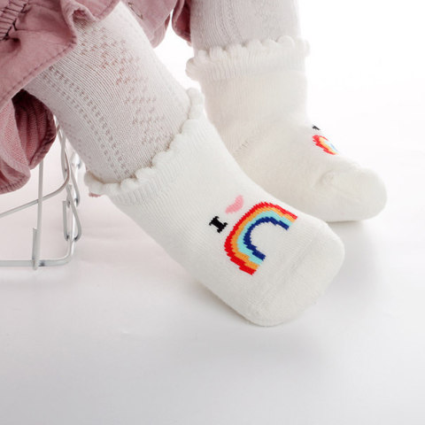 Rainbow And Letter Baby Socks