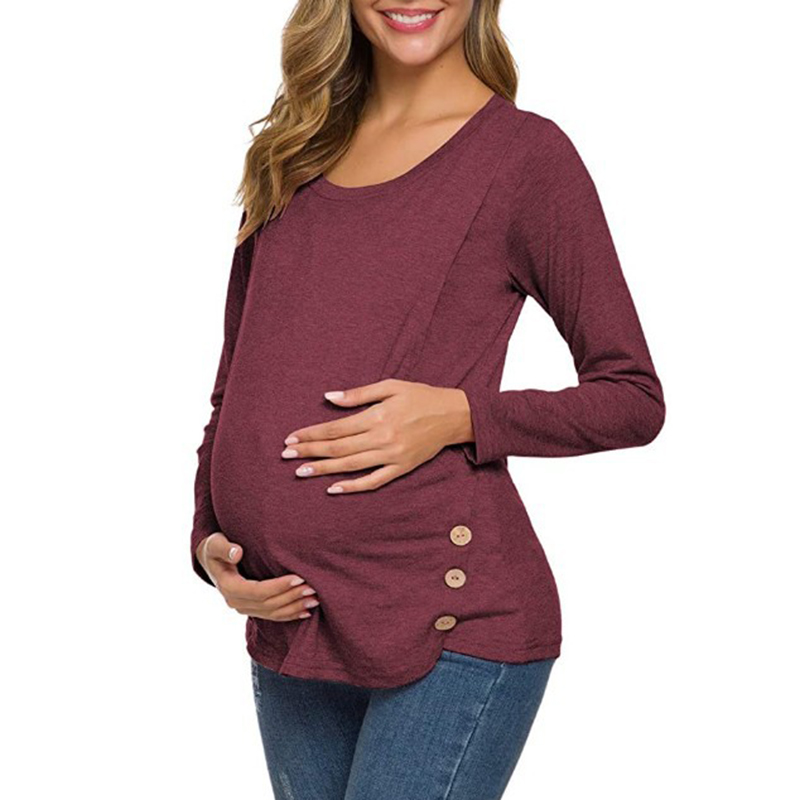 Maternity Knitted Long Sleeve Chic Breastfeeding T-Shirt