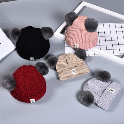 Childrens double thick knitted hat