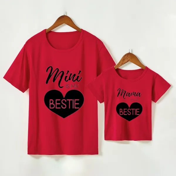 Casual Letter Print Round Neck Short Sleeve Mom Girl T-shirt - Popopiestyle.com 