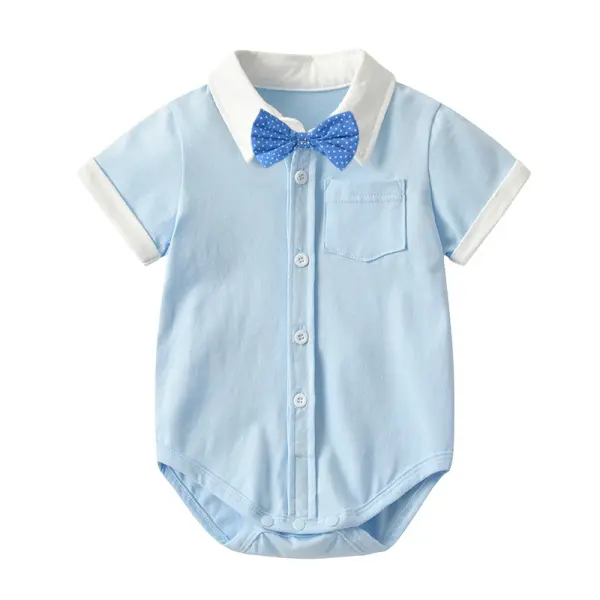 【3M-24M】Baby Short-sleeved Shirt Bodysuit - Popopiestyle.com 