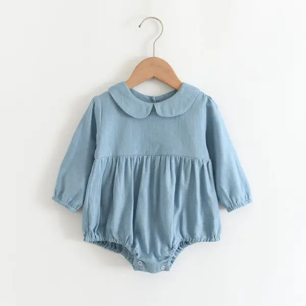 【6M-24M】 Baby Romper Solid Color Cotton Jumpsuit - Popopiestyle.com 