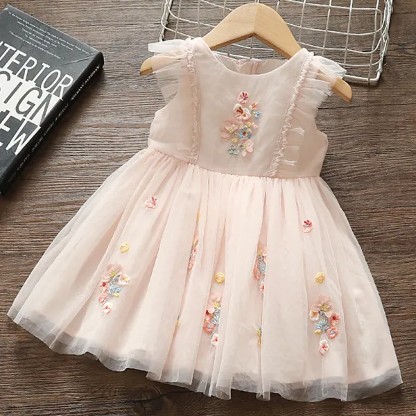 【12M-5Y】Girls Sweet Embroidered Mesh Dress - Popopiestyle.com 