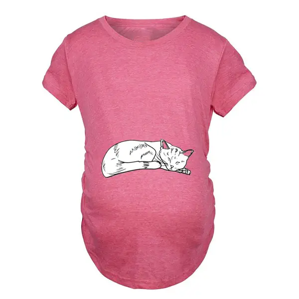 Maternity Fashion Animal Print Short Sleeve T-Shirt - Lukalula.com 