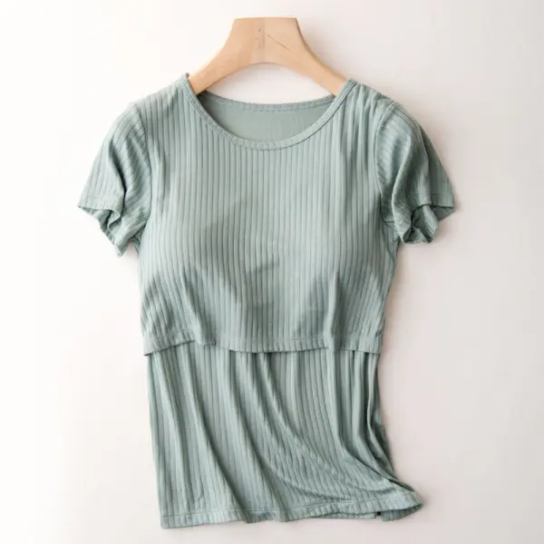 Maternity Breastfeeding Short-sleeved T-shirts - Lukalula.com 