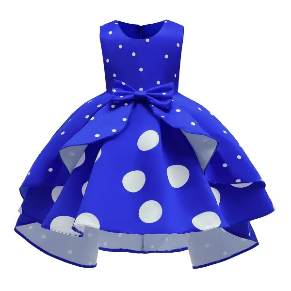 【2Y-11Y】 Sweet Polka Dot Print Sleeveless Princess Dress - Lukalula.com 