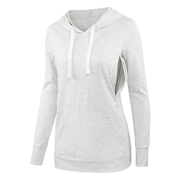 Autumn And Winter Maternity Clothes Nursing Hooded Pocket Sweater Tops - Lukalula.com 