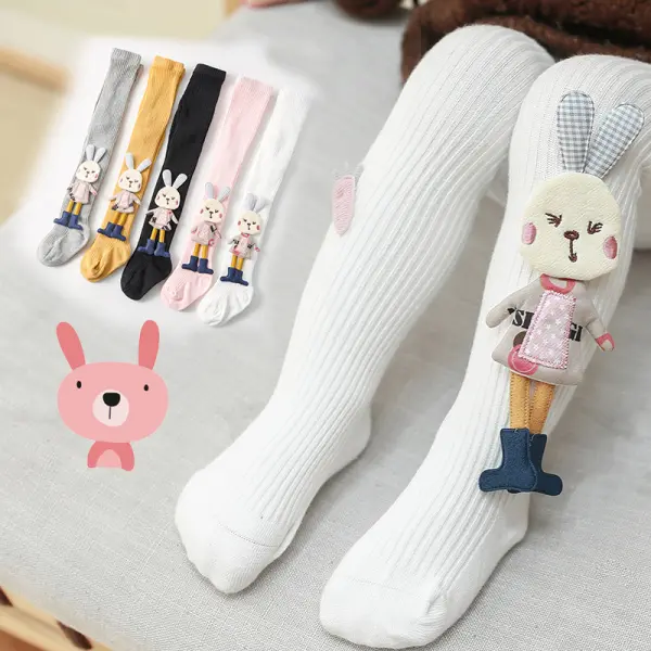 【3Y-12Y】Girls Bunny Decorated Pantyhose - Popopiearab.com 