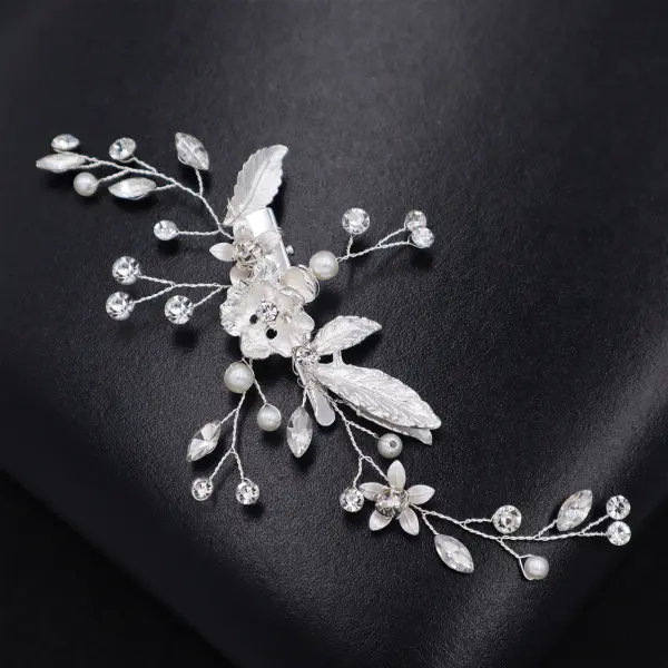 Headdress Bridal Wedding Hair Accessories Alloy Pearl Diamond Hairpin Edging Clip - Lukalula.com 