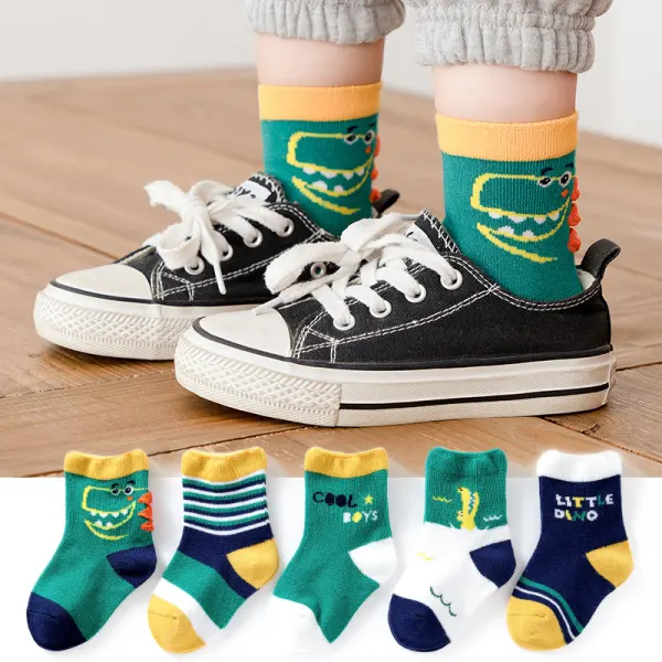 Boy 5-pairs Dinosaur World Socks - Popopiearab.com 
