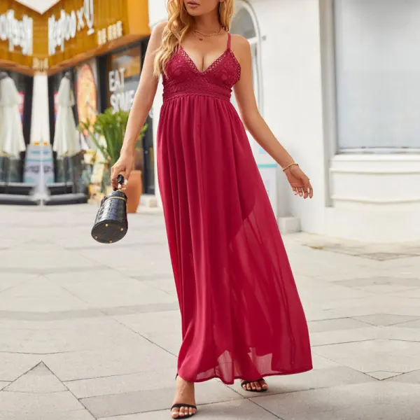 Maternity Lace Bohemian Long Maxi Dress - Lukalula.com 