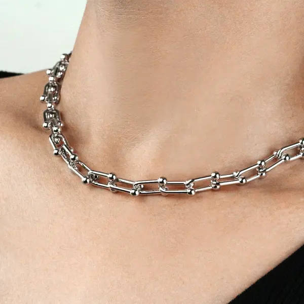 Thick Chain Stitching Clavicle Chain Necklace - Lukalula.com 