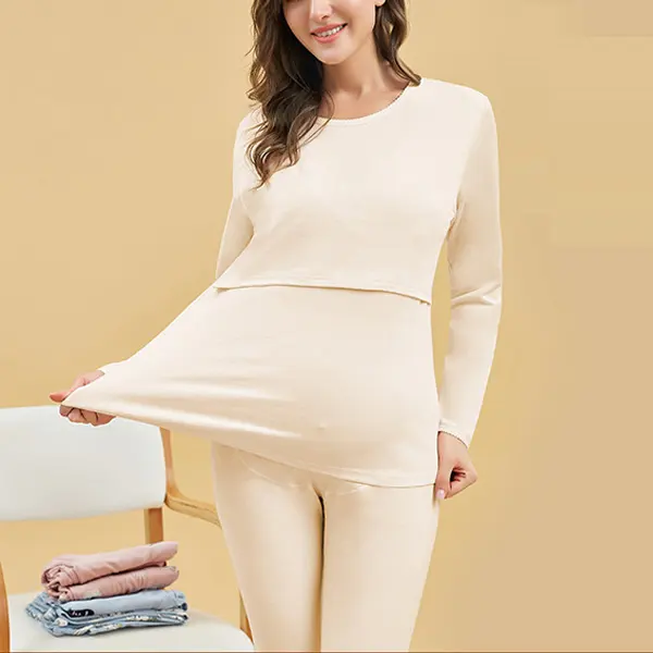 Maternity Cotton Nursing Postpartum Pajamas Set - Lukalula.com 