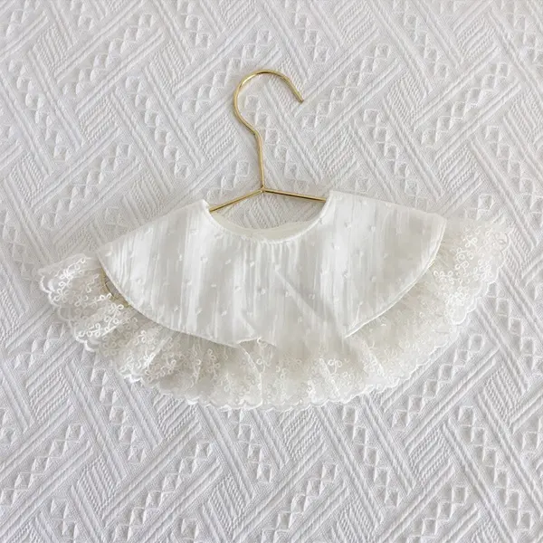 Baby Girl Cotton Round Lace Saliva Towel - Lukalula.com 