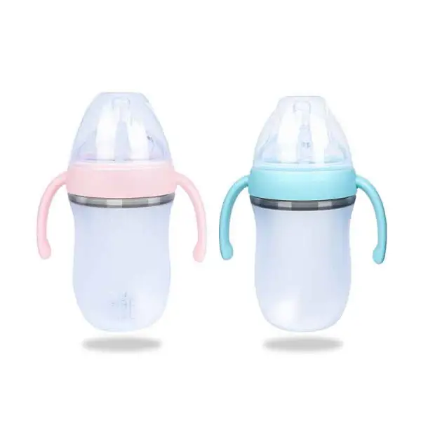Baby Wide Mouth Silicone Handle 220ML Bottle - Lukalula.com 