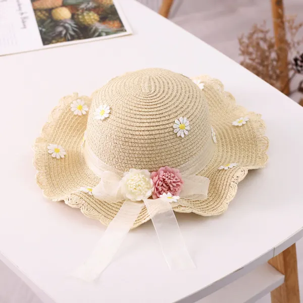 【2Y-9Y】 Girl Cute Bow And Flowers Hat And Bag - Lukalula.com 